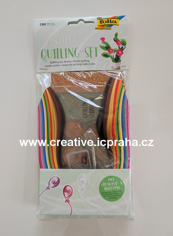 Quilling sada  - proužky+šablony+kolík 12819